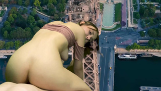 18-ти летняя Карина Облепихова кончает с видом на Эйфелеву башню